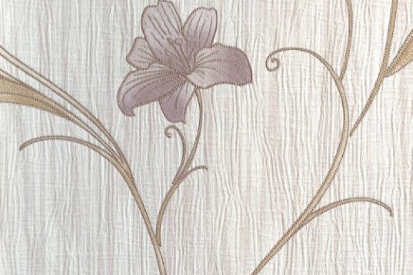 کاغذ دیواری طرح گل های قهوه ای روشن در زمینه طوسی رگه ای