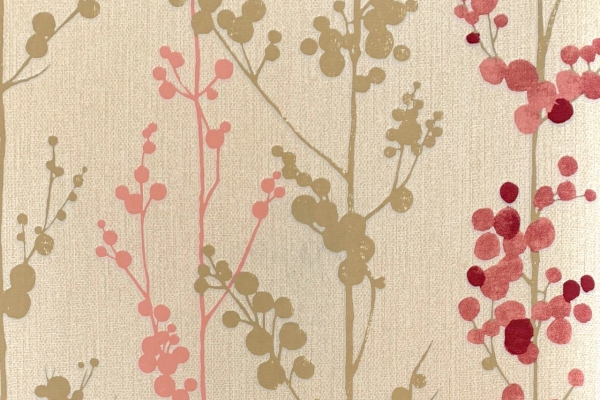 کاغذ دیواری طرح دار با گل های رنگی کوچک