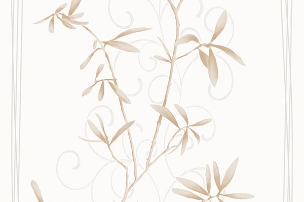 کاغذ دیواری طرح شاخه های گل در زمینه روشن